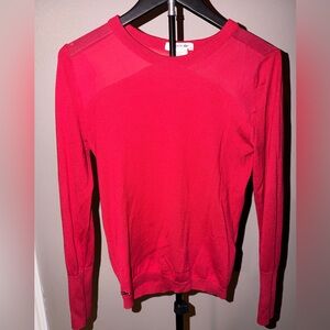 Lacoste Red Long Sleeve Sweater – Size 34 / XS – Metal Crocodile Logo